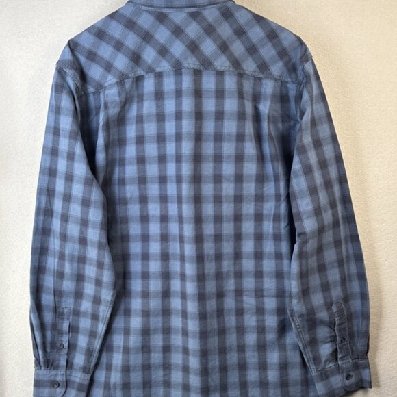 Boston Traders Button Down Shirt Mens Size XXL 2XL Long Sleeve Blue Plaid Cotton - Picture 6 of 9